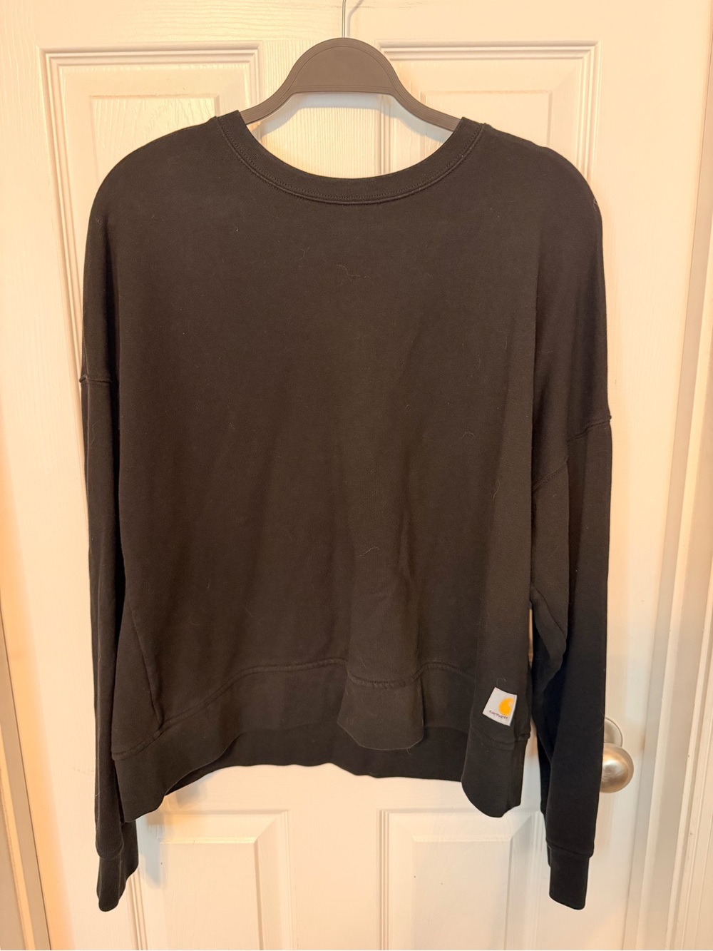 Carhartt Women's Black Crewneck Pullover with Logo Patch